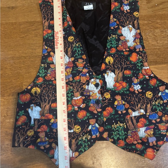 Vintage Halloween Bear Vest | XL | Made in USA | Pumpkins Ghosts Trick-or-Treat - Picture 9 of 9